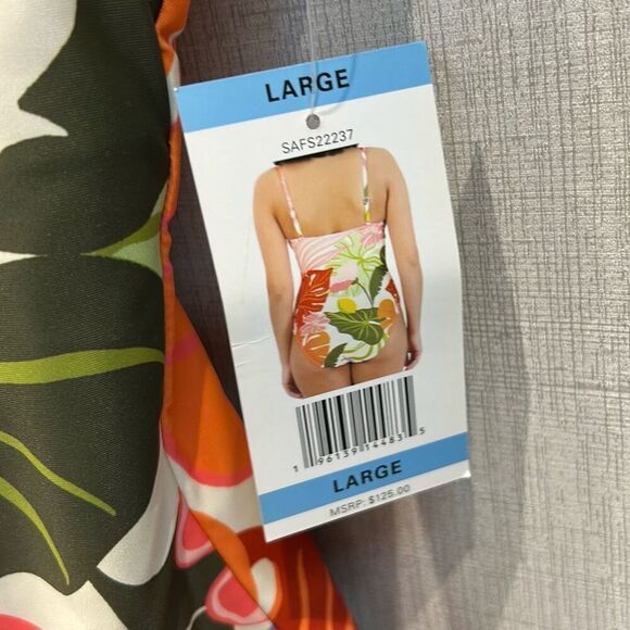 NEW Social Standard by Sanctuary Womens Button Front One-Piece Swimsuit Sz Large - Picture 4 of 10